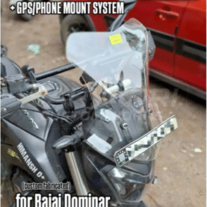 Custom Fabricated GPS/PHONE MOUNT with ALUMINIUM ROD & @visor.bros BMW G310GS Windscreen for Bajaj Dominar model (BS6)