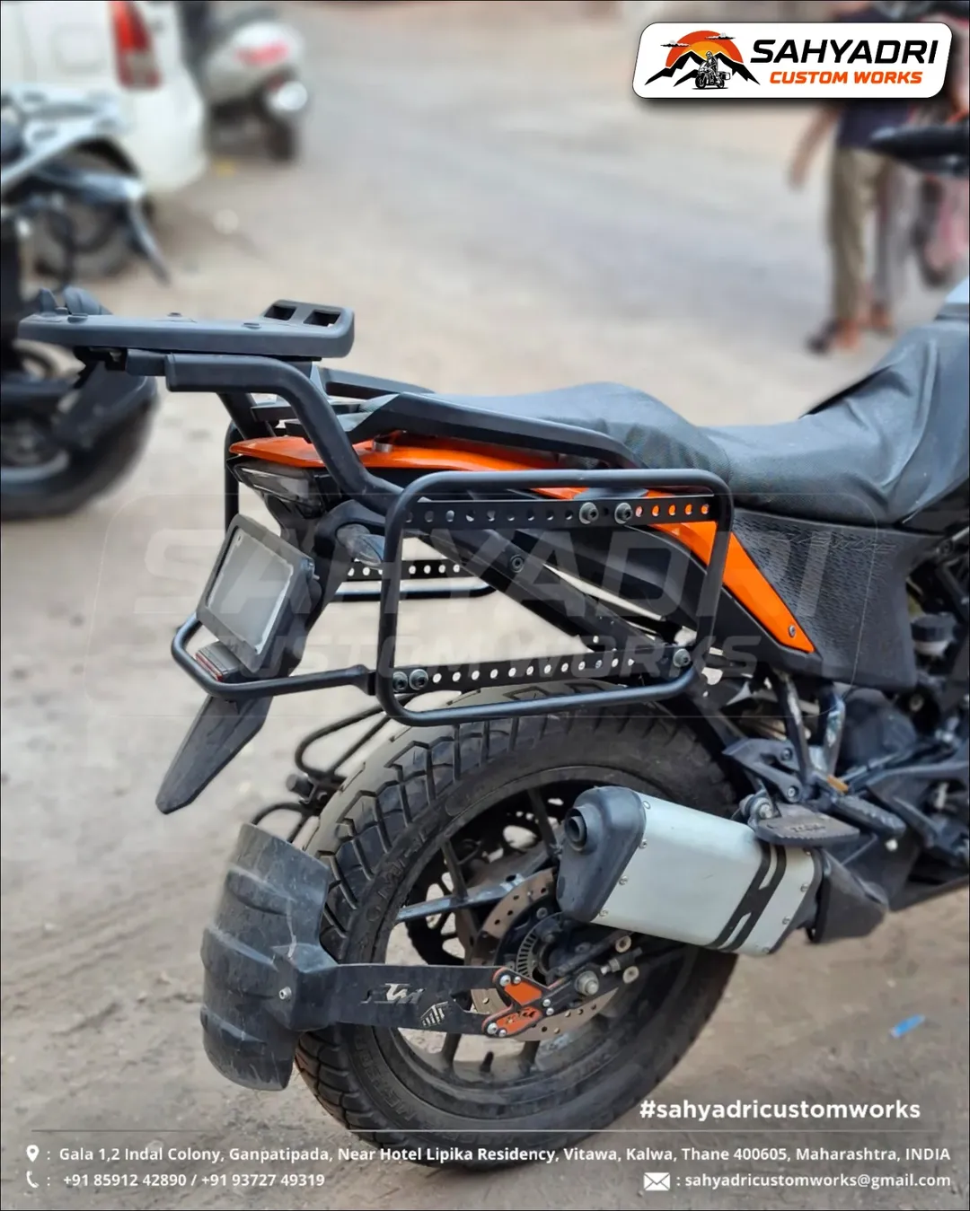 🔸 SADDLE STAY SYSTEM installed on the KTM Adventure (Gen-1) model.(As seen in image, also comp (1)