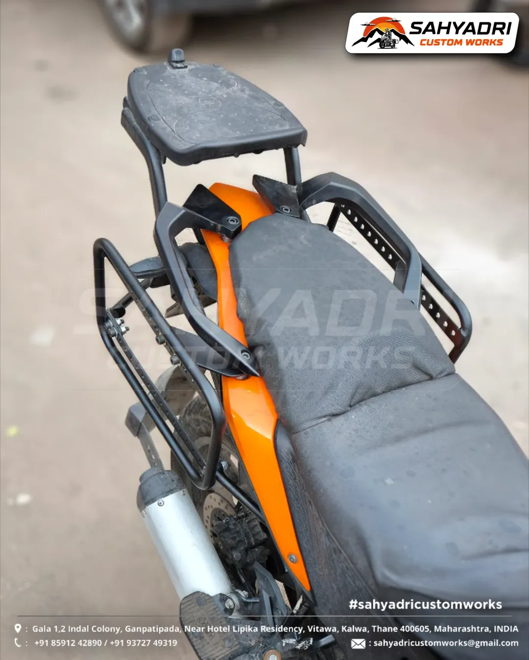 🔸 SADDLE STAY SYSTEM installed on the KTM Adventure (Gen-1) model.(As seen in image, also comp (2)