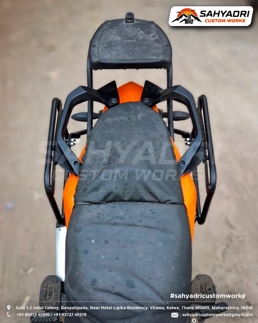 🔸 SADDLE STAY SYSTEM installed on the KTM Adventure (Gen-1) model.(As seen in image, also comp (3)