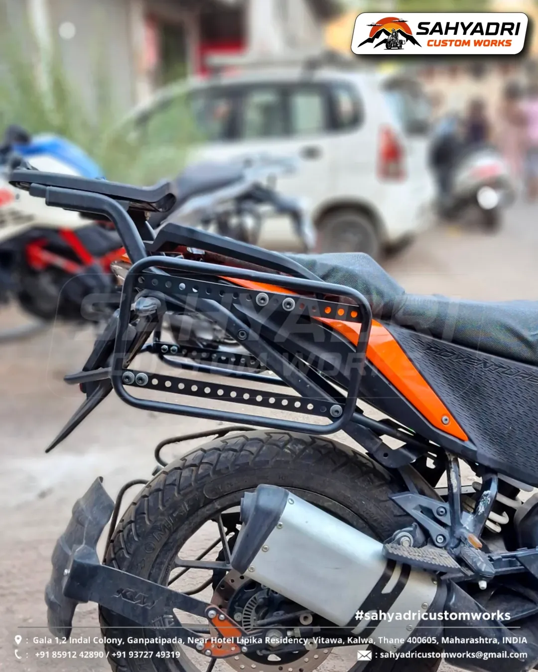🔸 SADDLE STAY SYSTEM installed on the KTM Adventure (Gen-1) model.(As seen in image, also comp