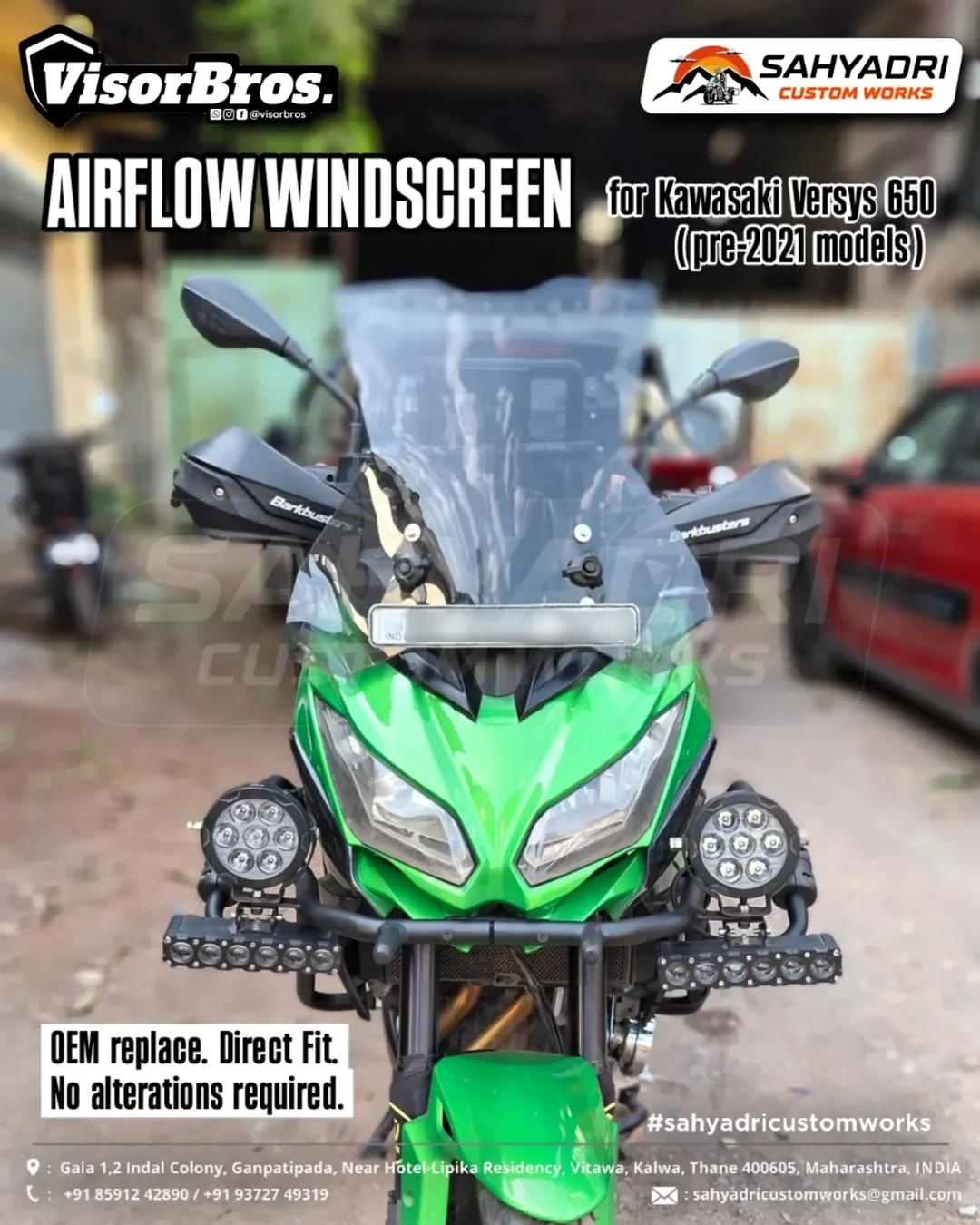 AIRFLOW-MAX TOURING WINDSCREEN for the Kawasaki Versys 650 (for pre-2022 models