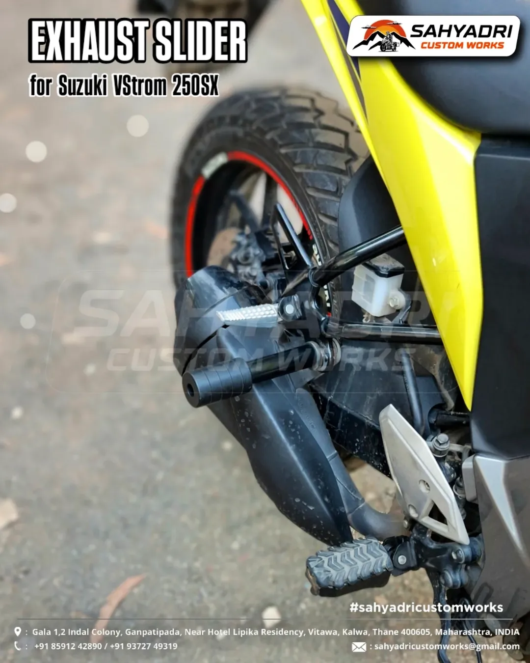 EXHAUST SLIDER for the Suzuki VStrom 250 SX