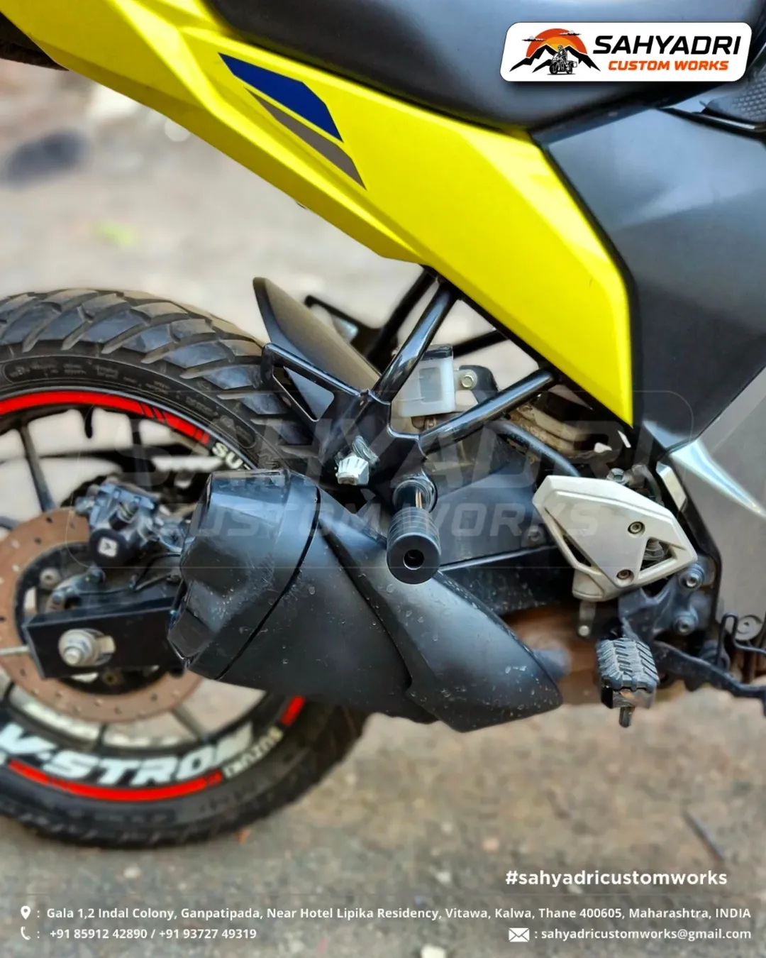 EXHAUST SLIDER for the Suzuki VStrom 250 SX 1