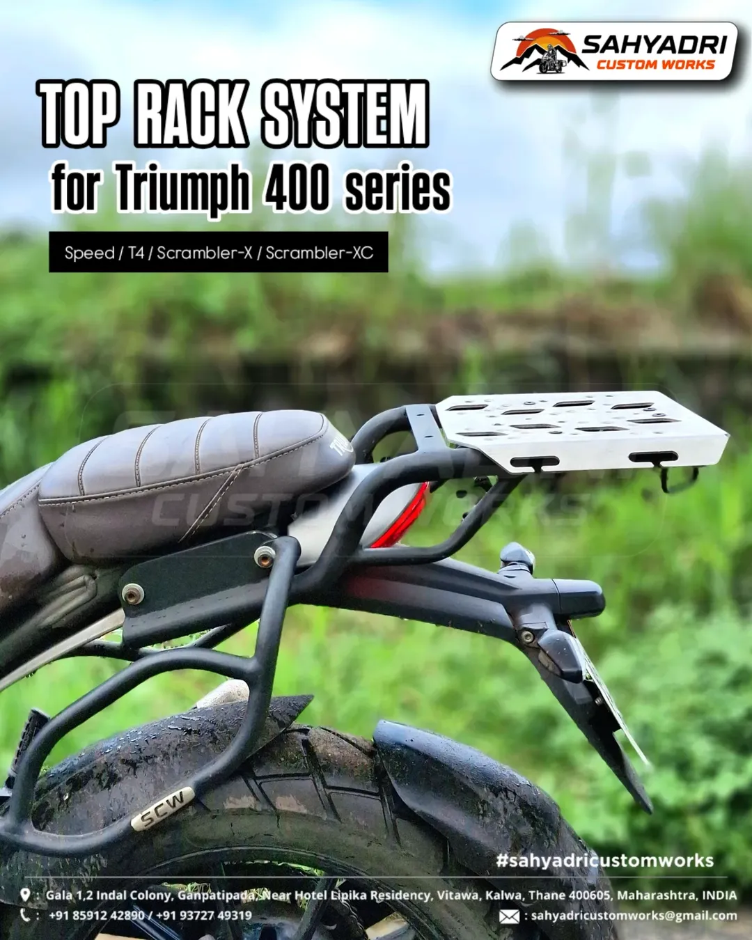 TOP-RACK SYSTEM FOR TRIUMPH-400 – SPEED-V2, SCRAMBLER-X, SCRAMBKLER-XC, T4
