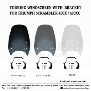 TOURING WINDSCREEN WITH BRACKET for TRIUMPH SCRAMBLER 400X / 400XC