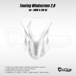 TOURING P.C WINDSCREEN for BMW G310 GS - CLEAR TRANSPARENT