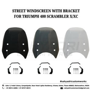 STREET WINDSCREEN WITH BRACKET for TRIUMPH SCRAMBLER 400X / 400XC
