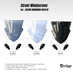 STREET WINDSCREEN WITH BRACKET KIT for SUZUKI BURGMAN 125