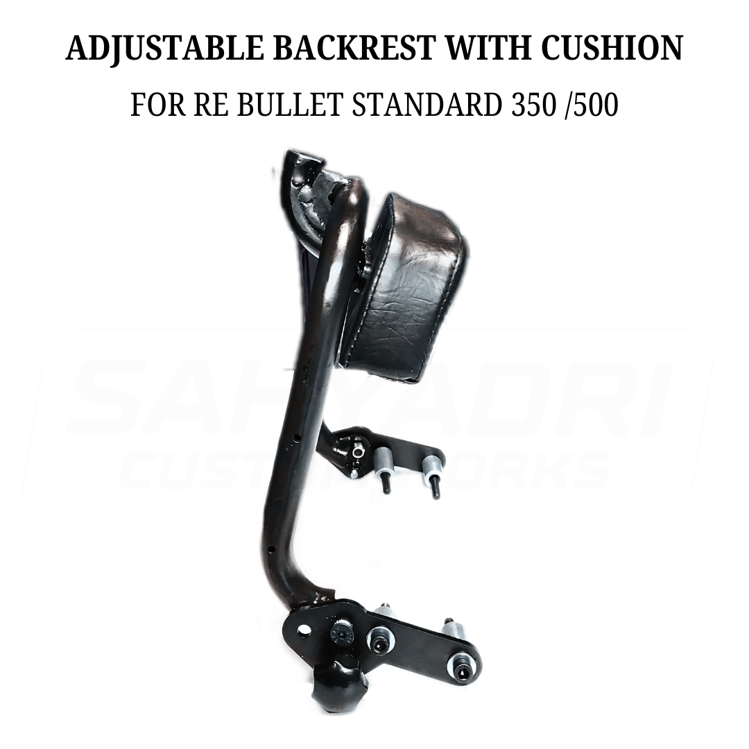 ADJUSTABLE BACKREST WITH CUSHION for the ROYAL ENFIELD BULLET STANDARD 350 / 500